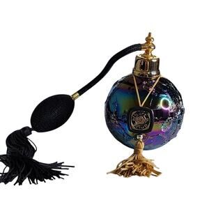 Albert E Price Iridescent Blue Glass Perfume Bottle, NWT